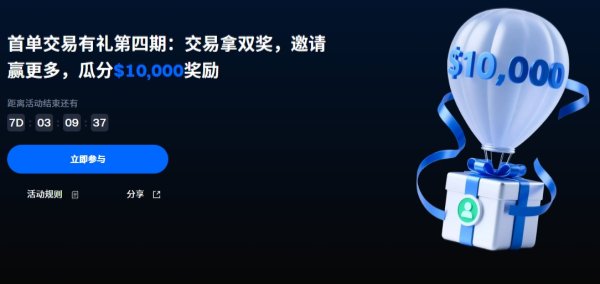 gate大门交易所首单交易有礼：交易拿双奖，邀请赢更多，瓜分,000奖励