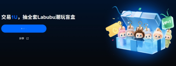 gate大门交易所交易1U，抽全套Labubu潮玩盲盒