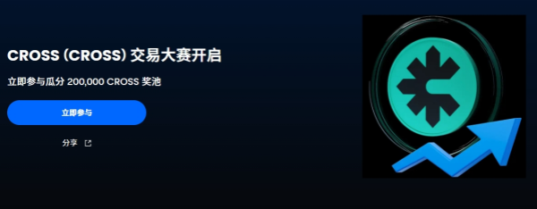 Gate大门交易所专为游戏优化的 Layer 1 区块链CROSS交易大赛开启，瓜分 200,000 CROSS奖池