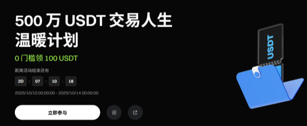 Gate推出500 万USDT交易人生温暖计划，0 门槛领100USDT